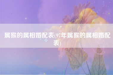 属猴的属相婚配表(97年属猴的属相婚配表)
