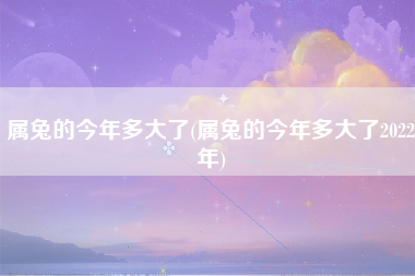属兔的今年多大了(属兔的今年多大了2022年)