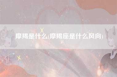摩羯是什么(摩羯座是什么风向)