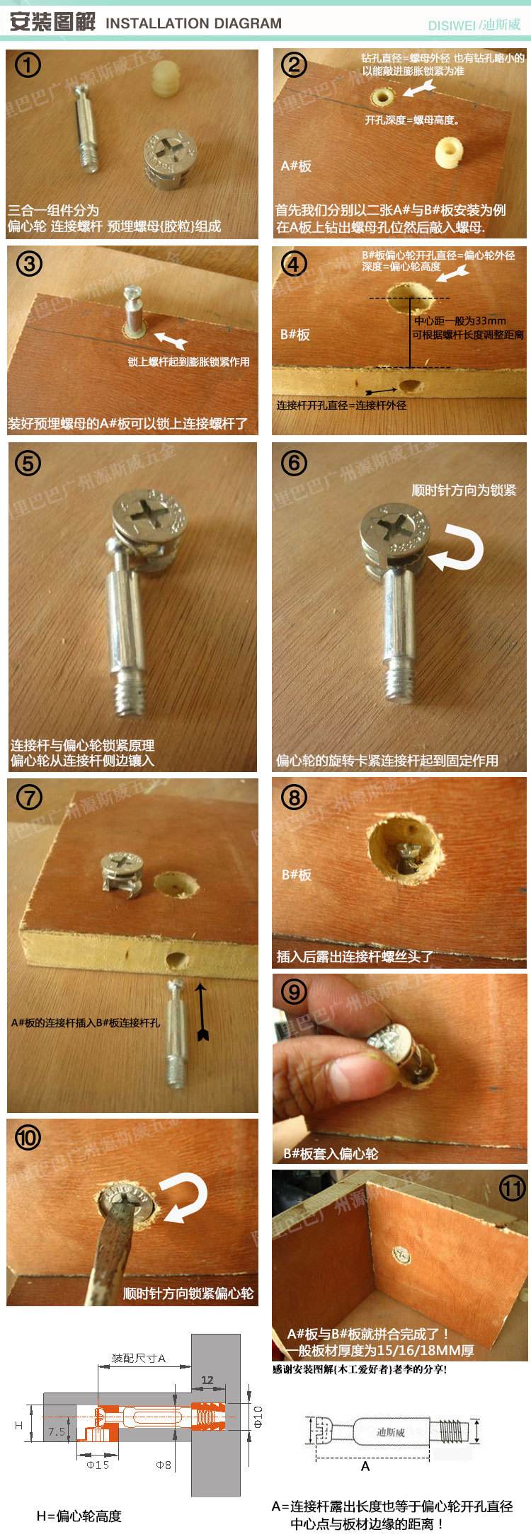 衣柜三合一连接件开孔 衣柜三合一连接件怎么拆